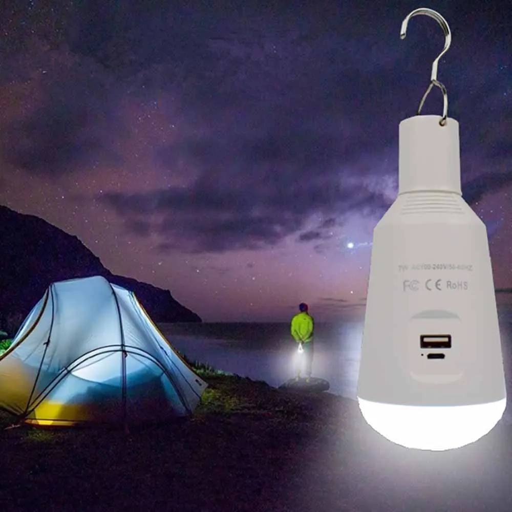 

E27 emergency bulb Rechargeable Bulb Tent Light Hanging LampSolar Charge Portable Emergency Night Light Outdoor Camping Home
