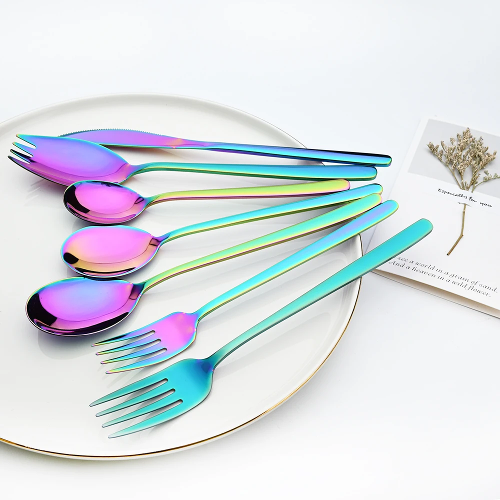 Посуда Радуга 1 шт. в Корейском стиле из нержавеющей стали искусственная