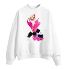 Зимняя одежда, Женская толстовка, Роскошный Розовый свитшот, спортивный костюм, толстовки большого размера, женская уличная одежда в стиле панк