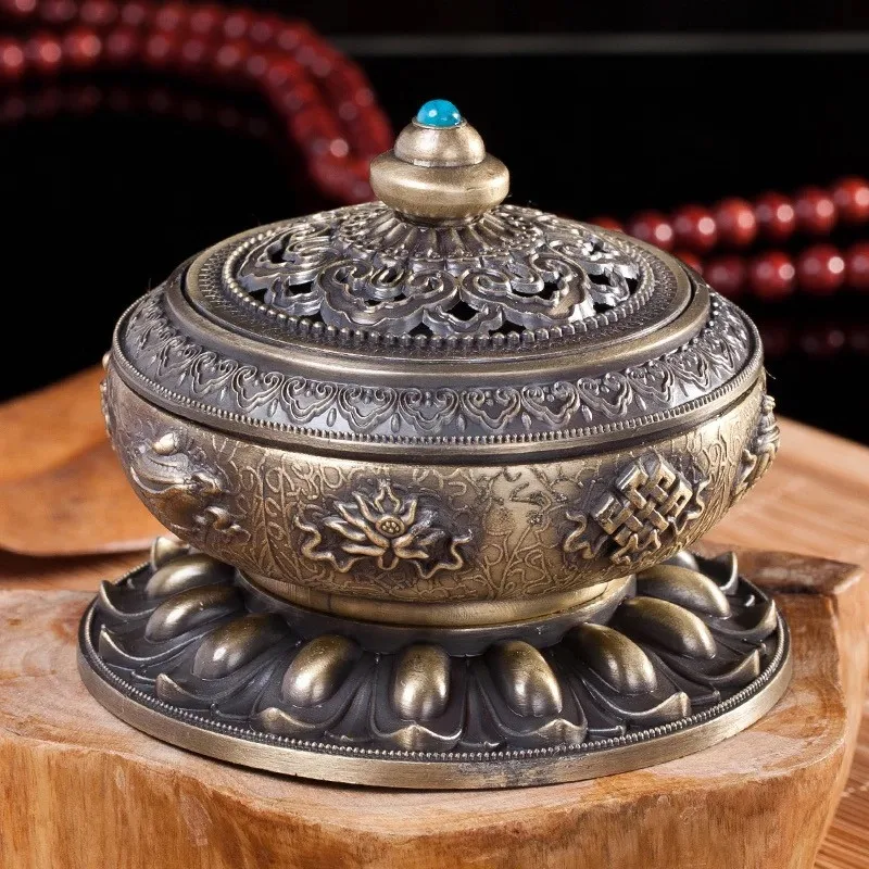 Тибетский буддизм сплав катушка благовония горелка креативный Лотос ладан палка