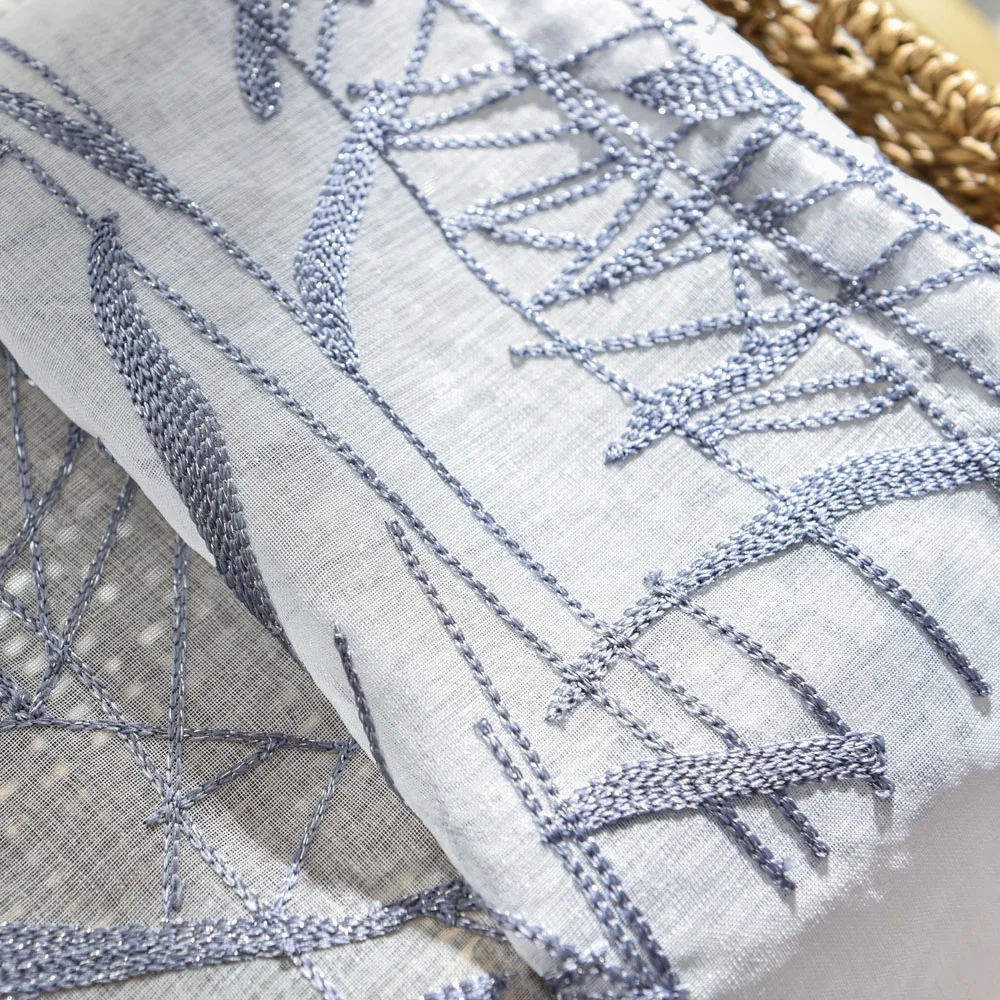 Занавеска серая для окна спальни занавеска с растениями гостиной белая Тюлевая s