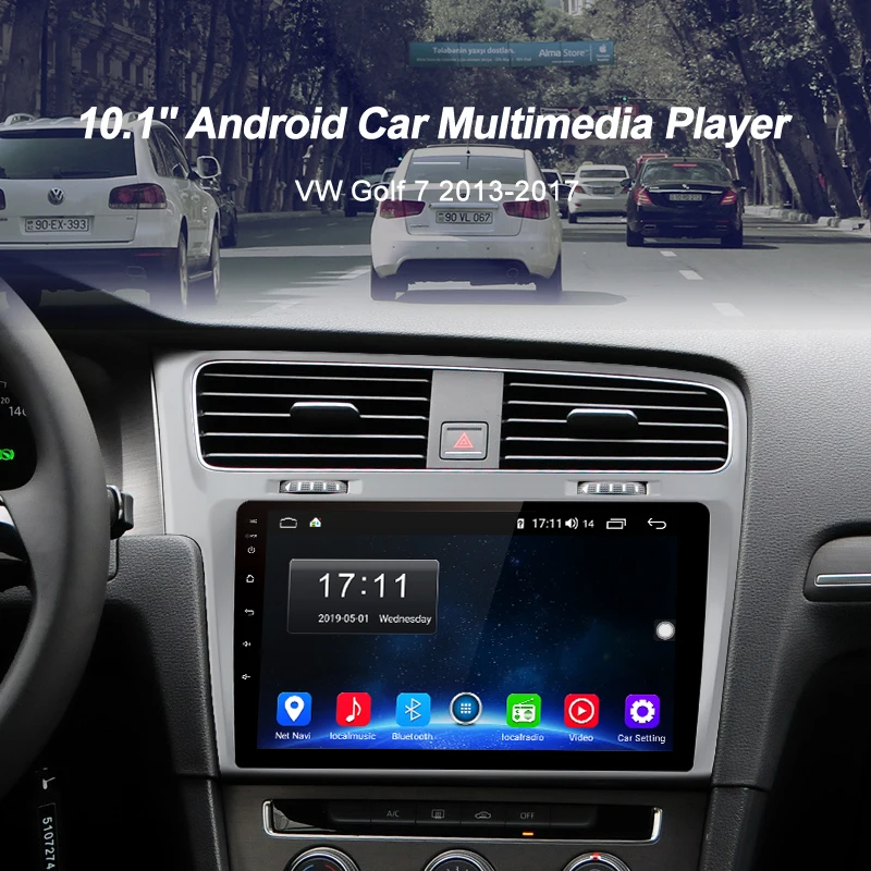 Junsun 2G+ 32G Android 8,1 4G Автомобильный Радио мультимедийный плеер для Volkswagen Golf 7 2013- навигация gps 10,1 ''Авто 2 din без dvd