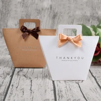 2050pcs upscale white bronzing thank you candy bag french thank you wedding favors gift box package birthday party favor bags