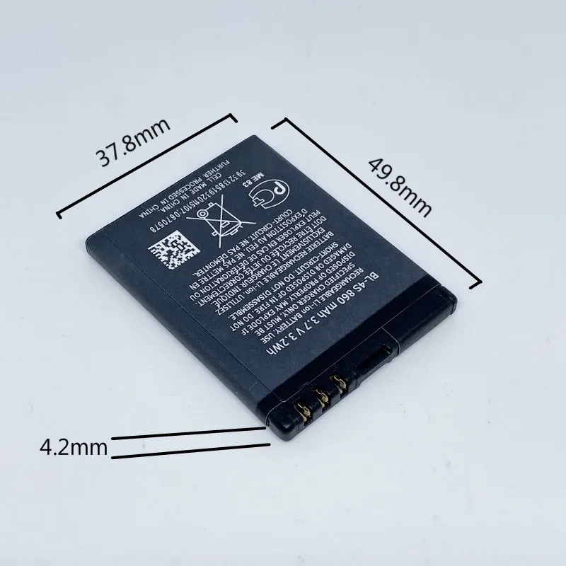 Высококачественный аккумулятор 860 мАч BL 4S для Nokia 1006 2680s 3600s 3602S 6202C 6208c 7020 7100s 7610 3710f