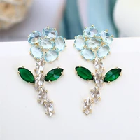 bilincolor fashion cute cubic zirconia flower earring for women summer jewelry