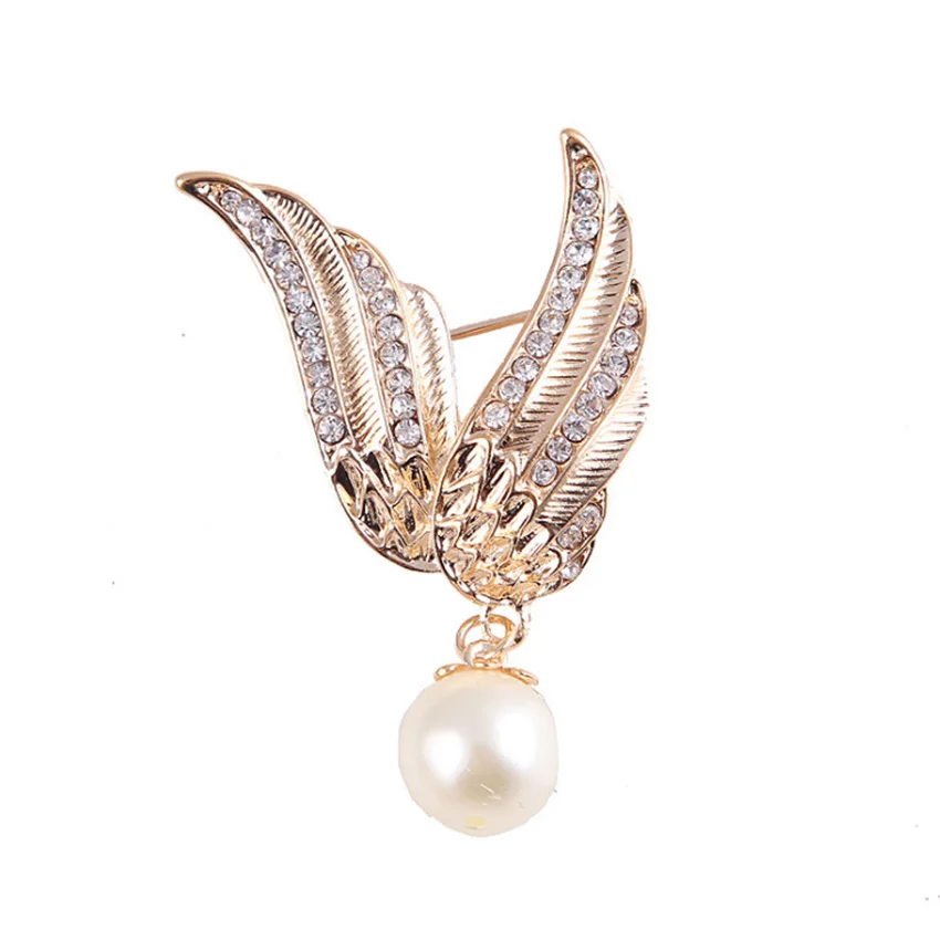 Классическая светильник шь с искусственным жемчугом цвет желтого золота|Броши| |