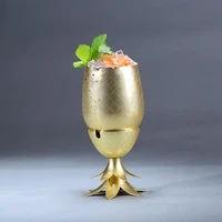 pineapple cocktail glass metal copper cup moscow mule cup diy drink wine glass home decorations bar accessories restaurant use