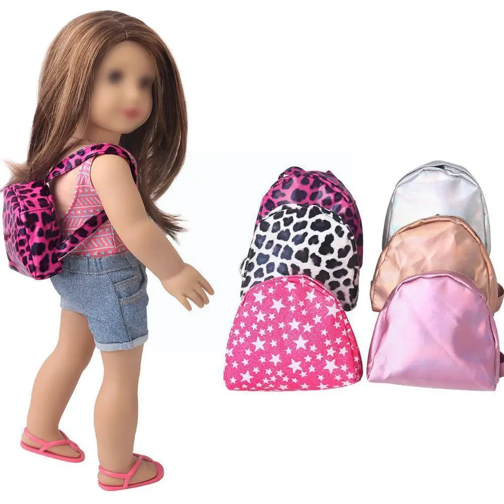 

Dolls Backpack Bag Accessories Mini Toys Cute Children Print Born Waterproof Soft Toy Gifts Leopard Bag Lasers Accessori U6L1