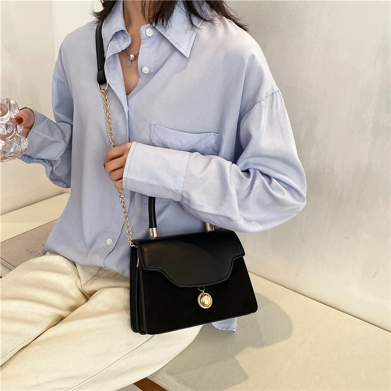 

OLSITTI High Quality Solid Color Pu Leather Shoulder Bags for Women 2021 Designer Vintage Casual Handbags Crossbody Sac A Main