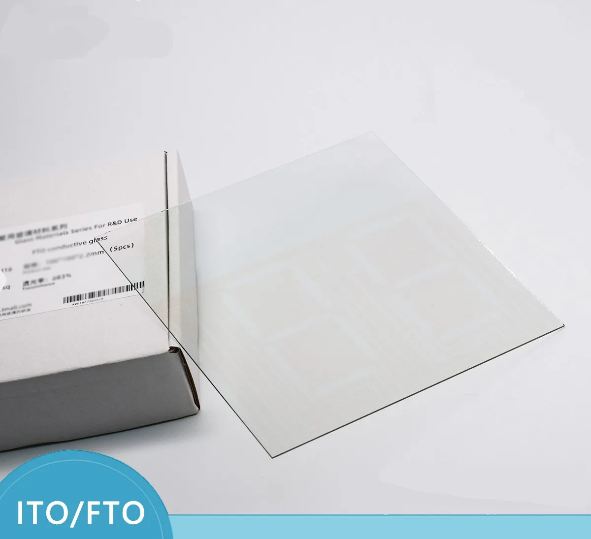 

100x75x2.2mm 10ohm/sq,5pcs/12pcs FTO conductive coated Glass High quality NE