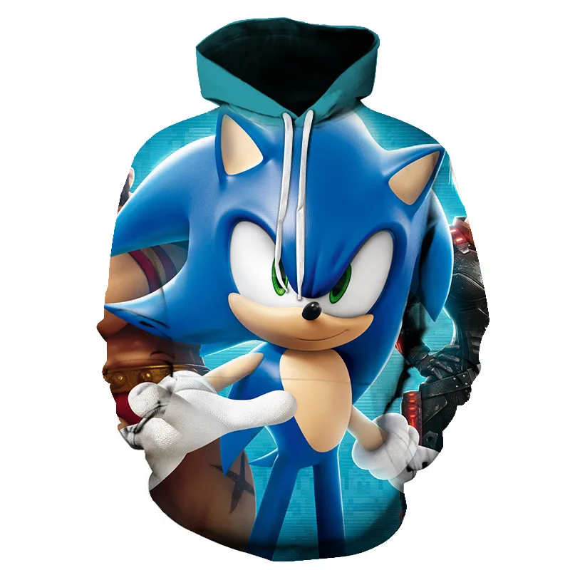 Хит продаж! толстовка с капюшоном Sonic the hedgehof для мужчин белая аниме Harajuku 3D модный