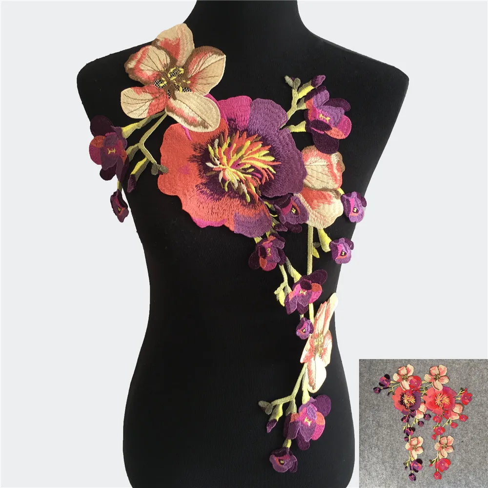 Кружевная ткань с вышивкой полиэстер Венеция аппликация швейная отделка сделай