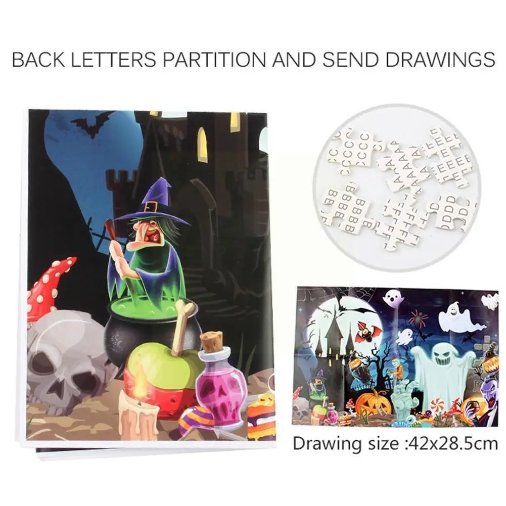 

Adult Jigsaw 1000 Pieces Halloween Dark Castle Thicken Indoor Paper Jigsaw Puzzle Toy Set Halloween B1i7