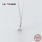 Ожерелье женское серебряное в минималистическом стиле, украшение для шеи в Корейском стиле с самолетом, 40 см + 7 см