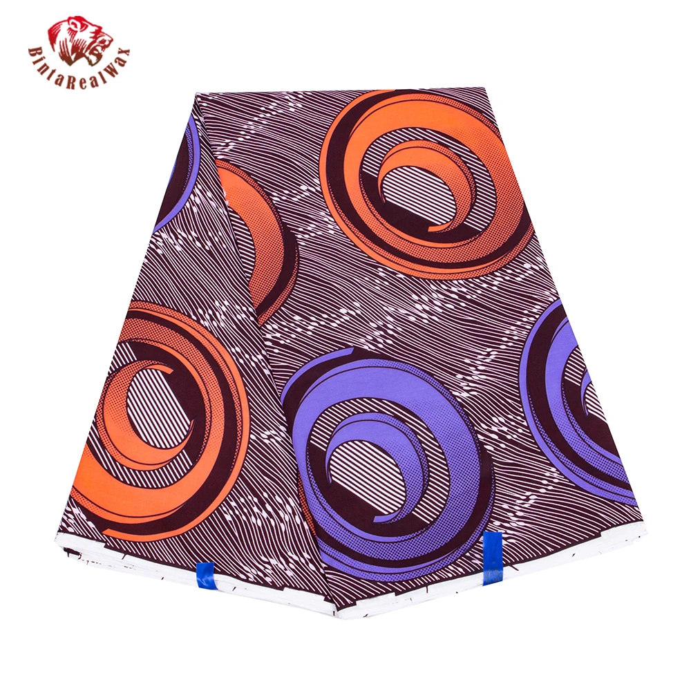 

BintaRealWax, мягкая хлопчатобумажная африканская ткань 2021, материал Анкары для шитья платья, дышащая ткань 6 цветов 40FS1416