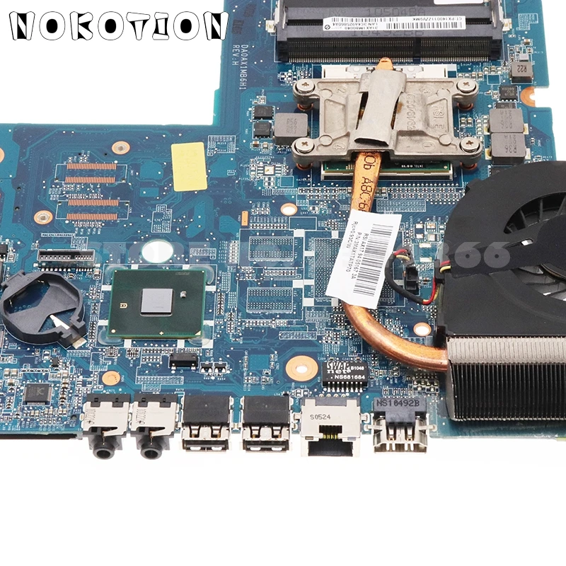 NOKOTION 595184-001 DA0AX1MB6H1 для HP CQ42 CQ62 G42 материнская плата I3 + радиатор подходит 595183-001