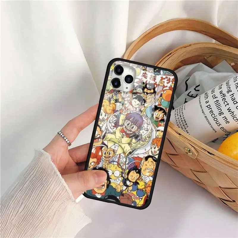 

Dr. Slump Arale Kawaii Phone Case Tempered glass For iphone 11 12 PRO MAX X XS XR 5C 6 6S 7 8 plus