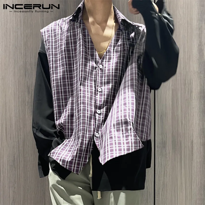 

Стильные майки INCERUN, подходящие ко всему, в Корейском стиле, в ностальгическом стиле, в шотландскую клетку, нестандартная Повседневная Уличн...