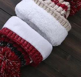 3 шт./компл. меховая шерстяная вязаная шапка с мехом енота женская теплые шапки