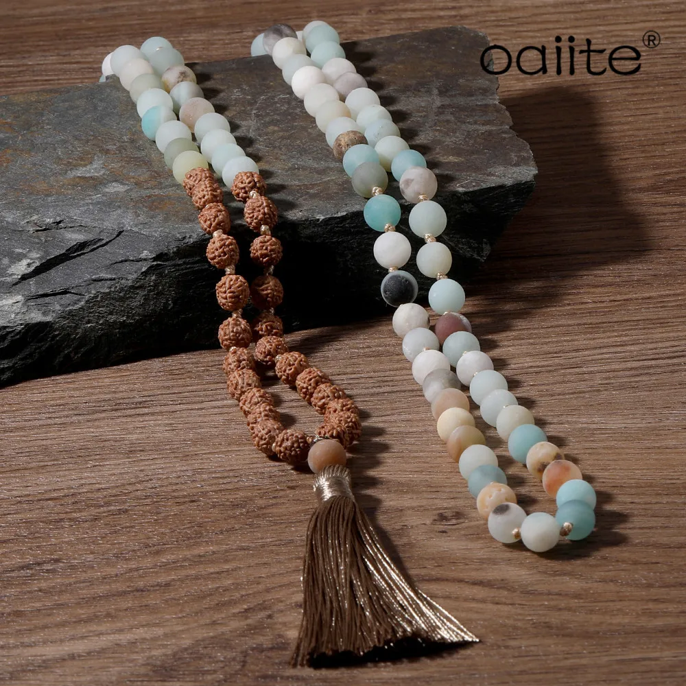 Ожерелье из натурального камня OAIITE 108 Mala для женщин и мужчин ожерелье здоровой