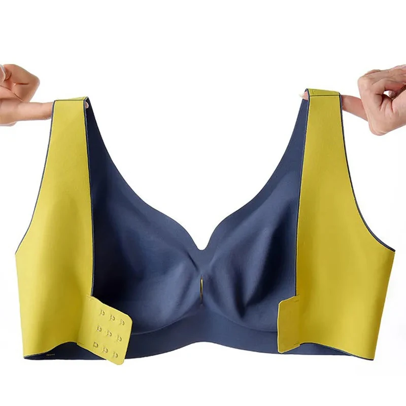 

3 Pcs Latex Seamless Bra Push Up Bralette Underwear Bras For Women Cooling Gathers Shock-proof Female Intimate Comfortable Bra
