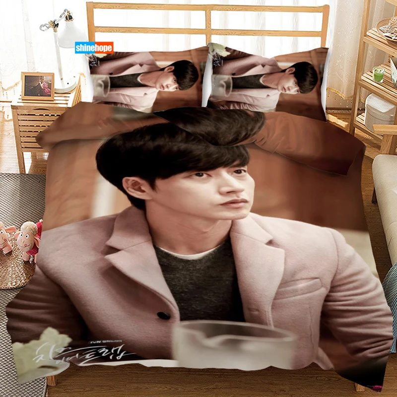 Комплект постельного белья Park Hae Jin KPOP 3 шт. пододеяльник сатин двойной размер X см