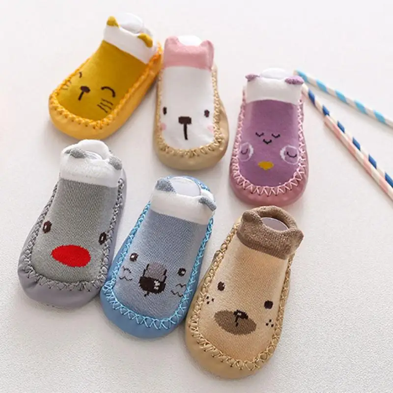 

Children's Cartoon Leather-soled Socks Baby Toddler Shoes Non-slip Soft-soled Baby Shoes Indoor Socks Shoes Thick Towel Socks