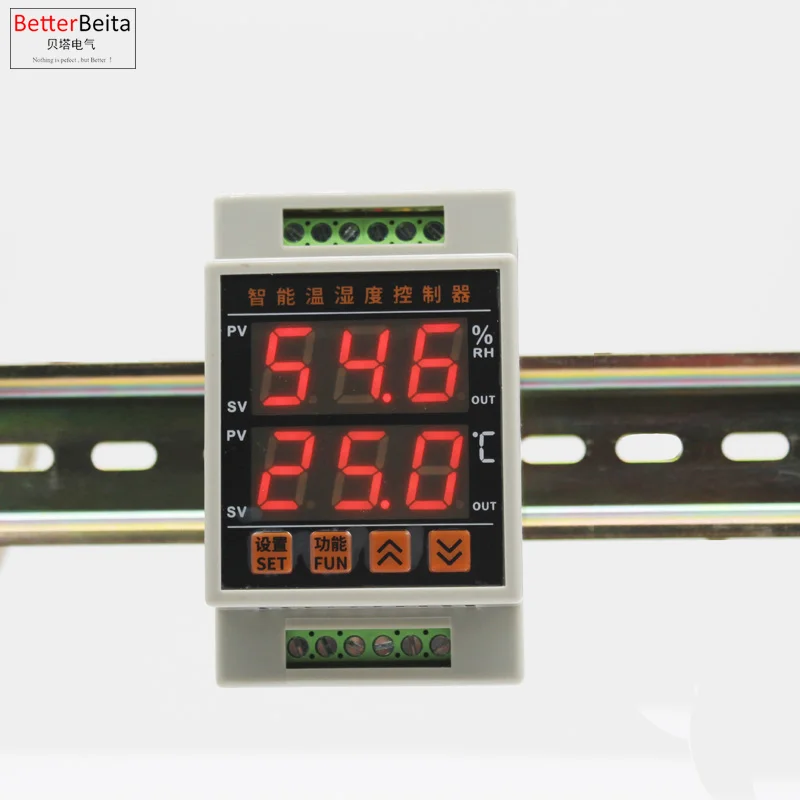 

-40 ~ 85 ° C 0,0 ~ 99.9% относительной влажности 35 мм din цифровой термостат и гигрометр с датчиком Din регулятор температуры и влажности