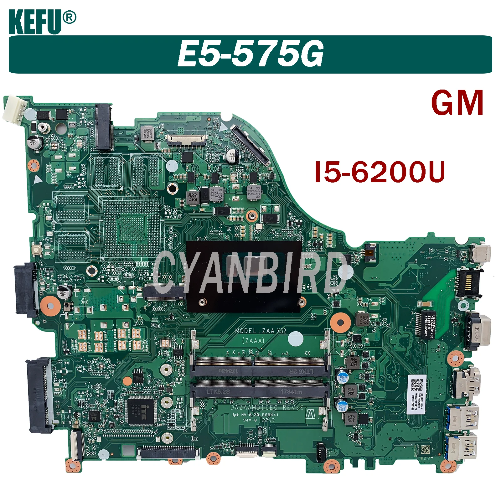 

Оригинальная материнская плата Dinzi DAZAAMB16E0 для ноутбука Acer Aspire E5-575G с детской материнской платой