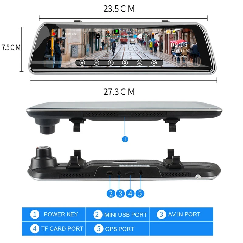S2 10 дюймов Двойная Камера авто РЕГИСТРАТОР GPS регистратор Даш камера DVR