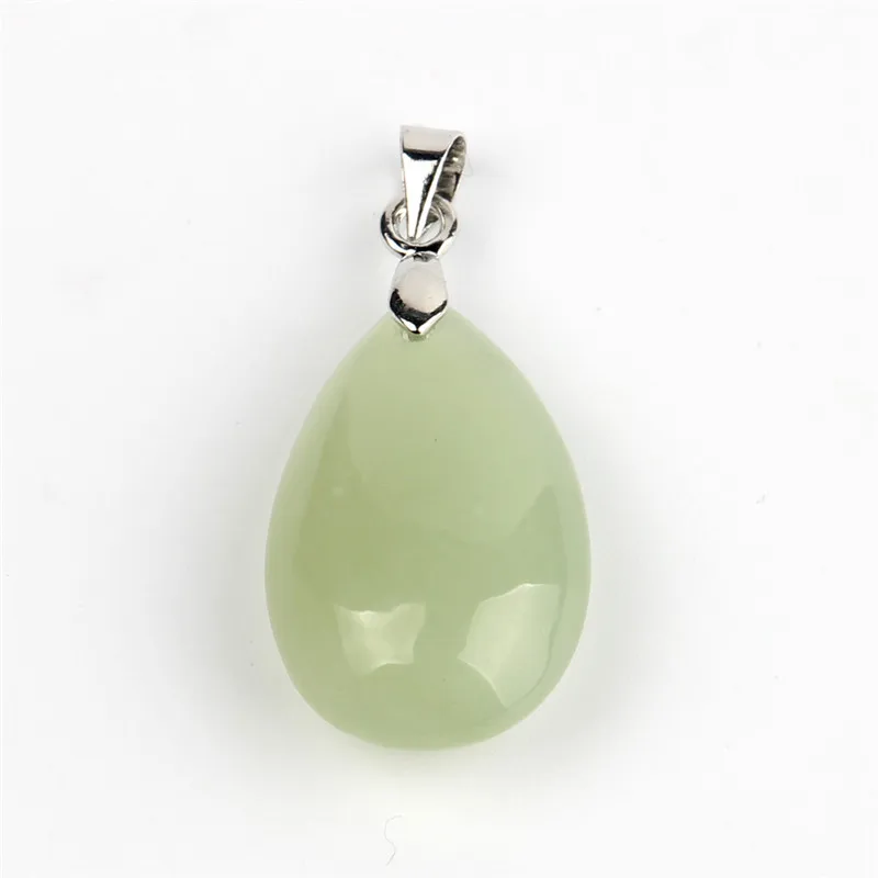 Green Jasper Отобранный натуральный камень подвески в форме капель воды маятниковый Кристалл флюорит Опалит обсидиан Исцеление чакры рейки бусины и - Окраска металла: Green Jasper