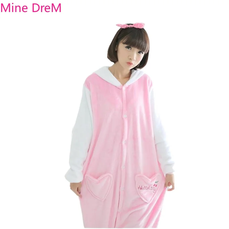 Кигуруми комбинезон пижама животные мультфильм белый рукав котенок кошка костюм