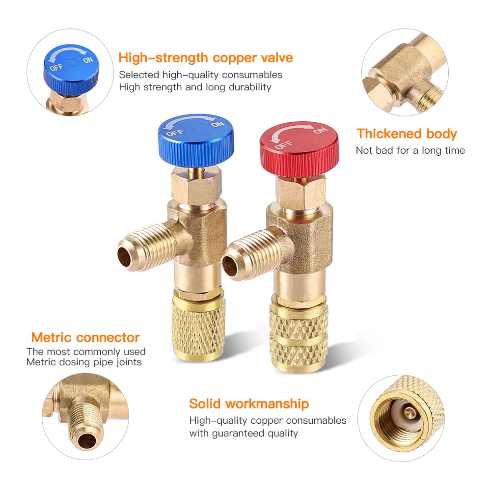 High Quality Liquid Safety Valve R410 R22 Air Conditioning Refrigerant 1/4 &ampquotSafety Adapter Repair and Fluoride | Обустройство
