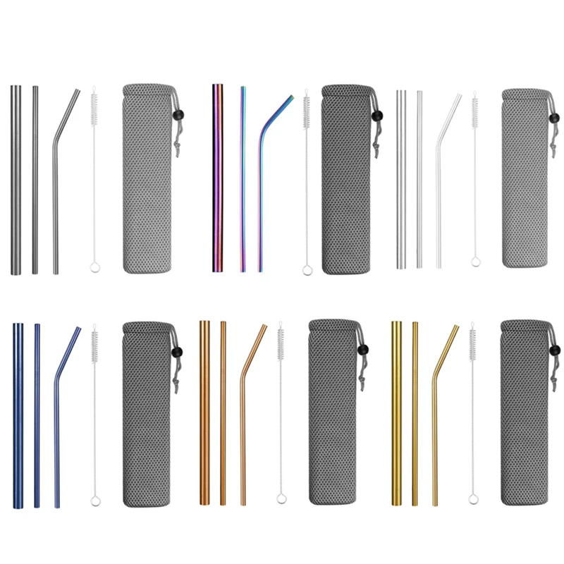 4/8 шт. красочные Многоразовые соломинкой Высокое качество 304 Нержавеющая сталь