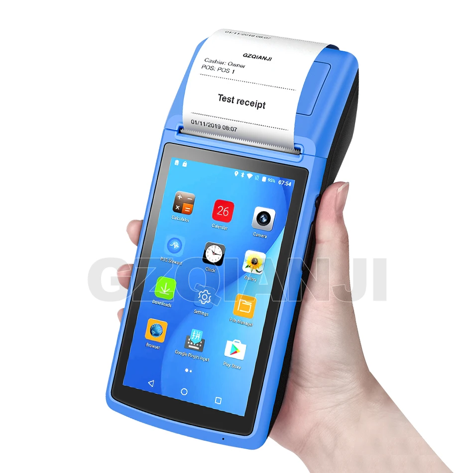 Android PDA NFC пос чековый Билл Термальность Wi-Fi Bluetooth мобильный принтер 58 мм Беспроводной портативный терминал PDA, камера для мобильных устройств