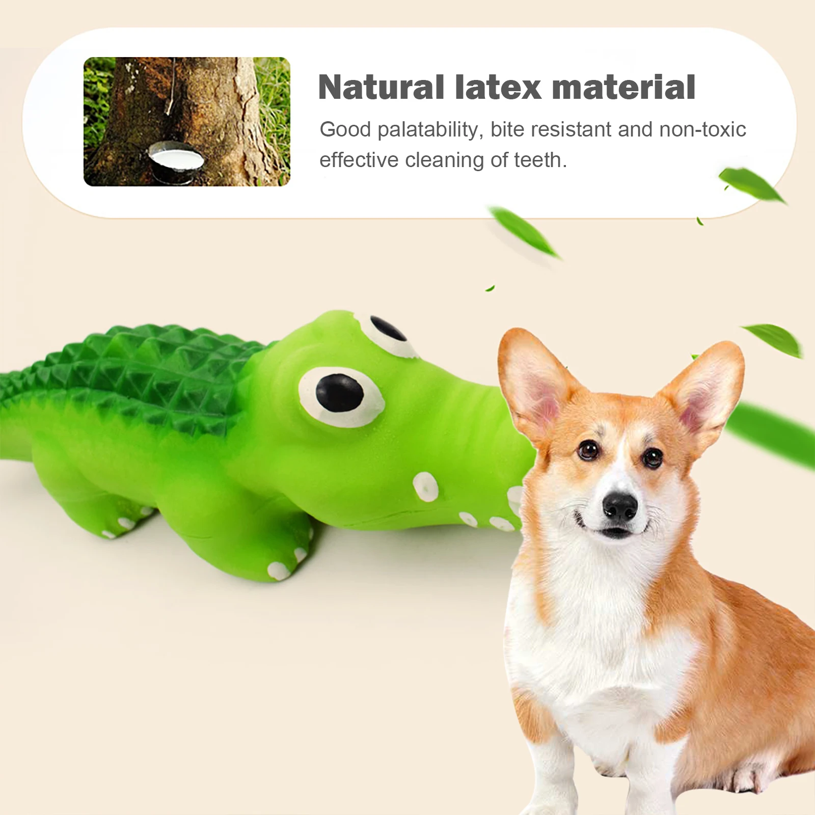Игрушка для собак крокодиловая пищалка-Мягкая натуральная резина (латекс) щенков