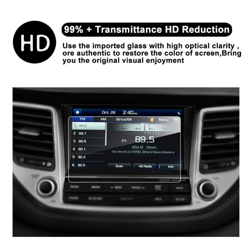 8 дюймов закаленное Стекло Экран протектор для hyundai Tucson- автомобиля gps навигации Экран защитная пленка