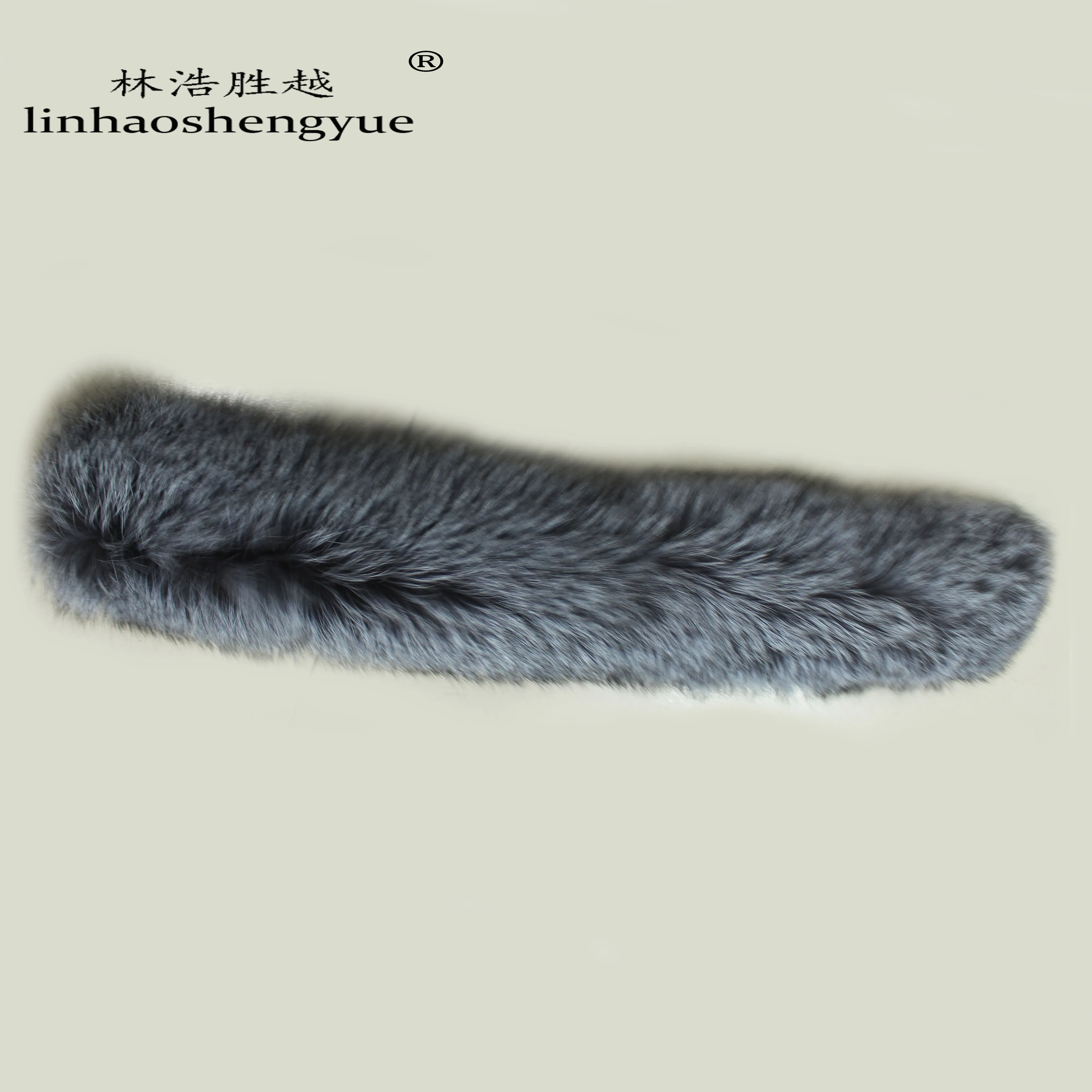 Linhaoshengyue длинный 55 см Модный высококачественный воротник из серебристой лисы