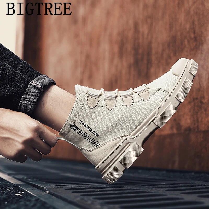 

High Top Shoes Outdoor Canvas Shoes Men Korean Style Ankle Boots Men Fashion Casual Shoes Men 2021 Zapatillas Hombre Casual Buty
