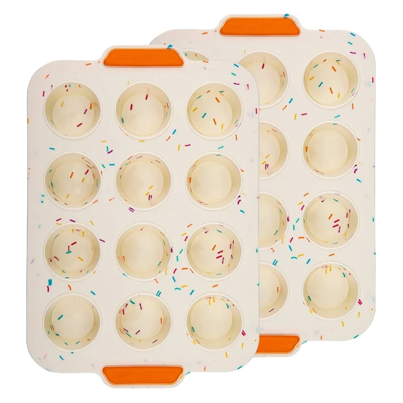 

Bread Loaf Pans,Silicone Bakeware,Bake Molds,12 Cup Silicone Muffin Pans,Non-Stick Baking Pan,2 Pack-ABUX