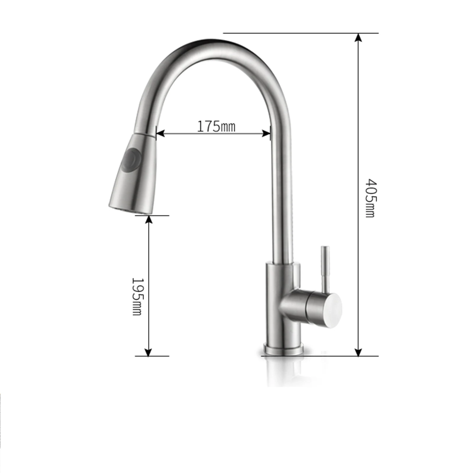 Матовый/Хромированный вытяжной смеситель для кухни вращающийся на 360 градусов