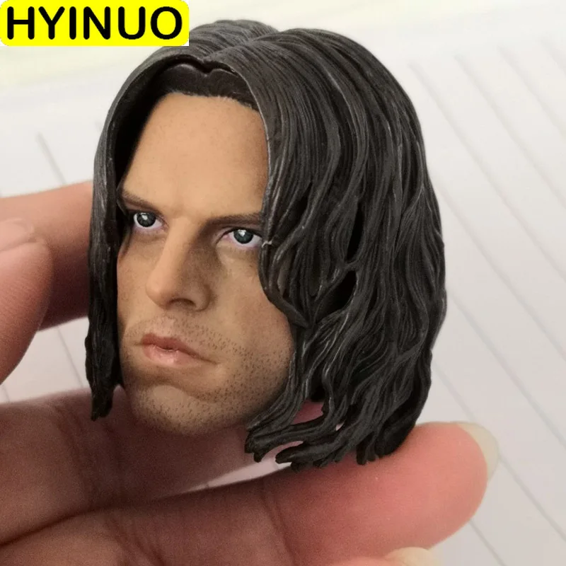 HT 1/6 масштаб США капитан длинные волосы Солдат Bucky Barnes Зимний голова 2 0 Лепка без