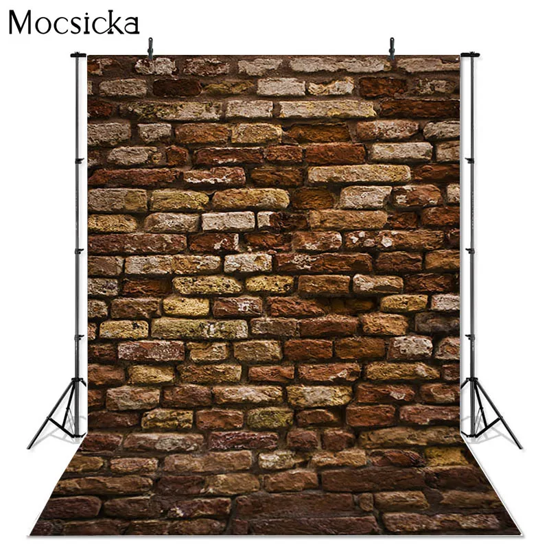 

Mocsicka Photography Background Brown Vintage Brick Wall Decoration Props Baby Shower Adult Portrait Photo Backdrop Studio