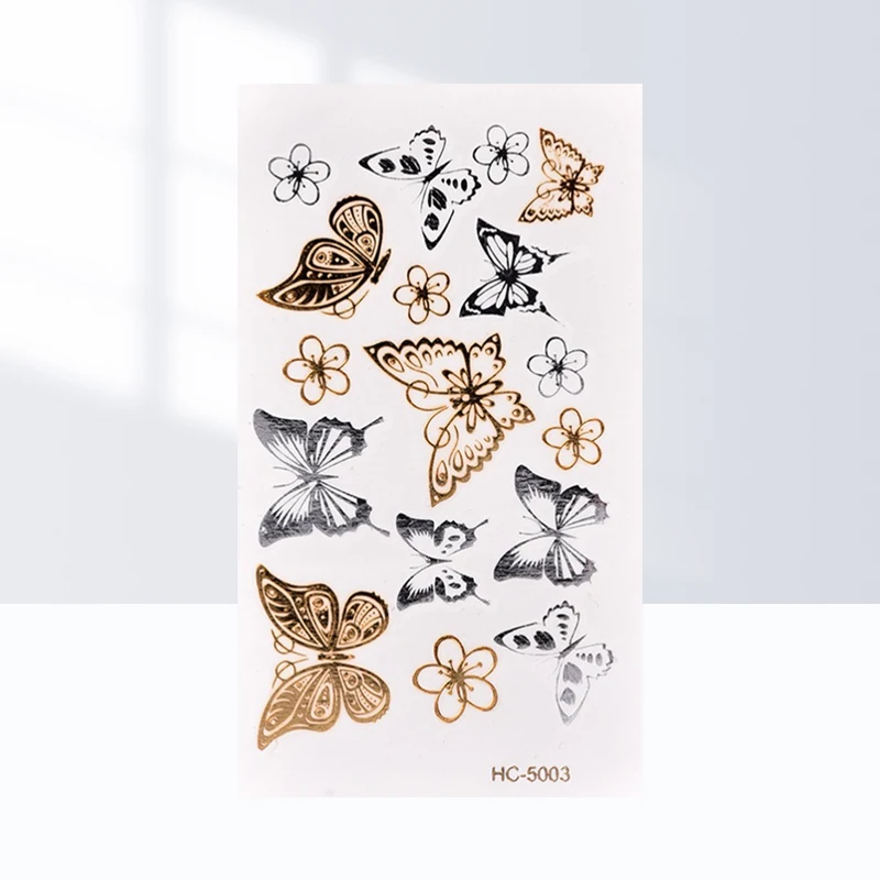 

1pc Waterproof 11*6cm Gold Butterfly 3D Temporary Tattoo Body Art Flash Tattoo Stickers