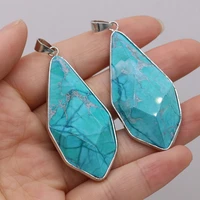 natural stone gems irregular drop shaped synthetic apatite pendant handmade crafts diy necklace jewelry accessories gift making