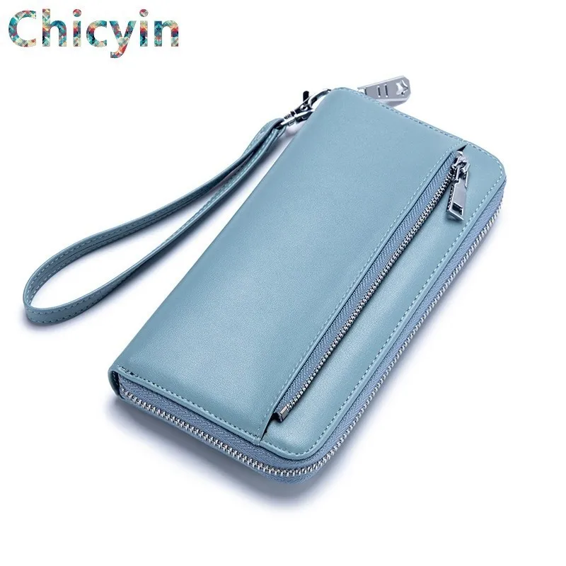 Женский клатч из натуральной кожи Дамский кошелек кредитница с кармашком для