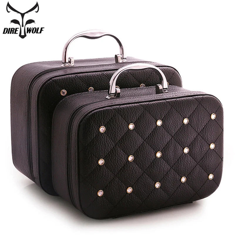 Для женщин косметичка Чехол женский Профессиональный pu Алмазный макияж мешок