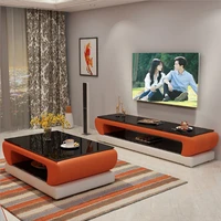 natural glass top leather tv stand modern living room home furniture tv led monitor stand mueble tv cabinet mesa tv table