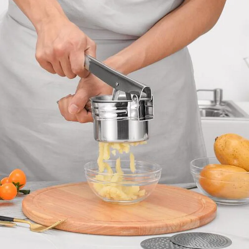 

Three-in-one stainless steel potato press potato masher manual juicer lemon multi-function kitchen gadget