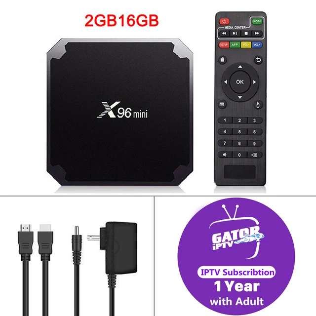 2G16G(12 month IPTV) Smart tv Box X96 Mini 1 год IP tv подписка Android 7,1 Amlogic S905W четырехъядерный 2,4 ГГц 4K HD онлайн медиаплеер телеприставка - Цвет: 2G16G(12 month IPTV)